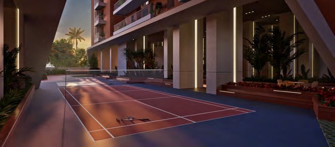 Fern Tellapur badminton court under the double-height stilt
